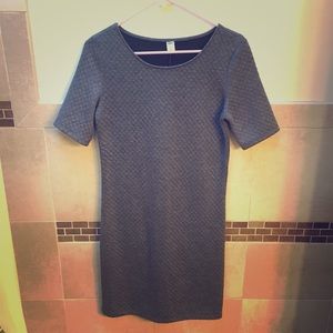 Gray Quilted Shift Dress